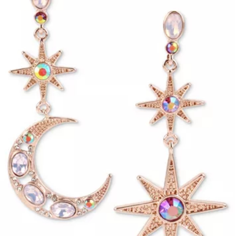 Last Chance Betsey Johnson star and moon mismatched  earrings.